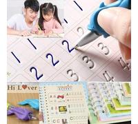 SHNMN 2023 - Quaderno per esercizi magici di Sank Magic Practice, 4 libri + 1 penna + 10 ricariche), libro per tracciamento numerico per bambini in età prescolare con penna, libri magici per