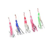 Shntig 5 Multicolore incandescente Gonna Calamari Esche Acqua salata Esche polpi gonne Pesca a traina Attrezzatura da Pesca Morbida Bagliore nel Buio