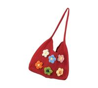Shntig Borsa per lavoro o vacanza, leggera e pratica, borsa a tracolla in tessuto alla moda borsa per la spesa alla moda sotto le ascelle, Rosso