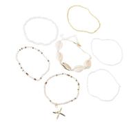 Shntig Braccialetti da spiaggia in stile bohémien con conchiglie e perline stelle marine, eleganti accessori per le vacanze per donne e ragazze, gioielli da indossare comodamente