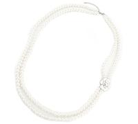 Shntig Collana con ciondolo a forma di camelie con dettagli floreali multipli e perle, aggiunge un tocco naturale ed elegante ai tuoi stili, collana con fiori multipli, One Size, come descritto, come