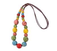 Shntig Collana con ciondolo in ceramica colorata, robusto design fuoco, elegante catena da collo, regalo gioielli per lei, da indossare tutti i giorni, collana con corda leggera