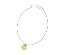 Shntig Collana creativa colorata con fiore in acrilico intrecciato, catena per il collo alla moda e comoda collana con ciondolo leggero, One Size, come descritto, come descritto