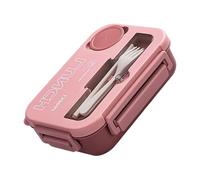 Shntig Contenitore per il pranzo con forchetta e cucchiaio, contenitore per alimenti, contenitori per la preparazione dei pasti per adulti e bambini, contenitore per preparare i pasti con scomparto