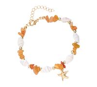 Shntig Delicato braccialetto perline, elegante e confortevole, struttura in lega gioielli da polso per cercatori gioielli individualisti, stelle marine, fascino da spiaggia