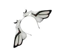 Shntig Morbido telaio pieghevole corno diavolo cerchietto realistico pelliccia sintetica orecchio animale gioco di ruolo accessorio costume per Halloween evento fantasy creatura animale orecchio