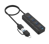 Shntig Porta USB Hub Doppio USB A e C Ingressi per 5Gbps ad alta velocità di trasferimento dati Plug and Play Hub Expander