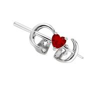 Shntig Zanna cava a forma di cuore in rame gioielli per il corpo comodi da indossare decorazione per i denti per giochi di ruolo e feste Grillzs per denti, Red, come descritto, come descritto