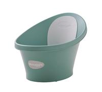 Shnuggle Bagnetto per neonato, supporto integrato e schienale morbido, adatto fin dalla nascita, supporto per seggiolino per vasca da bagno con spina inclusa, verde eucalipto
