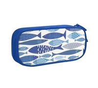 Shoal of Fish - Astuccio per matite, trucchi, gioielli, portatile, da viaggio, nero, Blu, Taglia unica, Astuccio portamatite