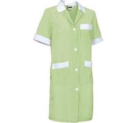 SHOBI Divisa da Lavoro Professionale, Camice a Righe per Pulizie Camici da Lavoro da Donna per Imprese di Pulizia, Operaia Domestica, Cameriera al Piano per Hotel (Bianco - Verde Mela, M)