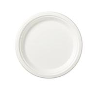 SHOBI Piatto Piano Tondo in polpa di Cellulosa interamente Biodegradabile e Compostabile Usa e Getta (50, Ø 18 Cm)