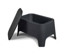 SHOBI Tavolino Contenitore in Resina da Esterno | Tavolino Portaoggetti in Resina per Giardino (3, Tavolino Nero)