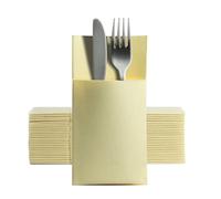 Shobi Tovaglioli portaposate 40x30 cm Tasca effetto stoffa in Pura cellulosa Biodegradabile e Compostabile (Caramello, 50)