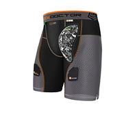 Shock Doctor Aircore Hard Cup Ultra Powerstride - Pantaloncini da hockey da uomo, Uomo, Pantaloncini da hockey Ultra Powerstride, 375-BK/GR-S, nero/grigio, S