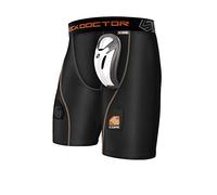 Shock Doctor Compression - Pantaloncini da Hockey con Protezione Bioflex, Nero (Nero), S