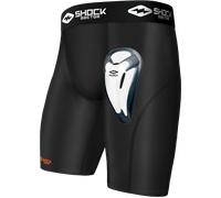 Pantaloncini a compressione Shock Doctor con Bioflex Cup nero Noir L
