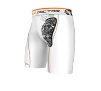 Shock Doctor - Maglietta Aircore della coppa pantaloncini a compressione, Uomo, 235-WH-M, White, M