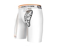 Shock Doctor - Maglietta Aircore morbido Cup pantaloncini a compressione, Uomo, Aircore, White, L