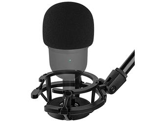 Shock Mount avec Couvercle de Pare-Brise en Mousse, Sospensione Anti-Vibrazione Clip de Support de Micro avec Filter Anti-pop pour Seiren Mini Micro