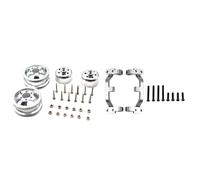 Shock-Proof Wheel Hub Rim with 1 Pair Metal Pull Rod Base for WPL C14 C24 C14K C24K 1/16 RC Car