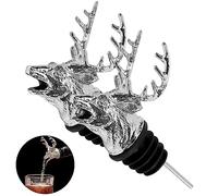 shockassist 2 Pezzi Versatore per Vino a Testa di Cervo in Acciaio Inox - Migliora Il Gusto del Vino - Adatto per Bottiglie di Vino, Olio e spezie - Regalo Perfetto per Gli Amanti del Vino