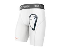 Shockdoctor, pantaloncini da uomo con protezione profonda di compressione e bioflex cup, Uomo, 221-02-35, bianco, XL