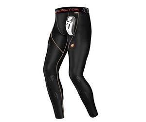 shockdoctor Sospensorio Hockey da Compressione Pant Uomo con Bioflex, Uomo, Tiefschutz Kompressions-Hockey-Pant mit Bioflex Cup, Nero