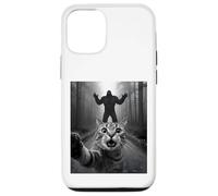 Shocked Tabby Cat Selfie with Bigfoot Funny for Kids Teens Custodia per iPhone 12/12 Pro