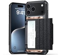 Shockproof Case For IPhone 17/17Air/17Pro/17Pro Max, Anti-Scratch Anti-Slip Protective Cover, Slide-Out Back Card Holder Case(Brown,17 Pro)