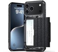 Shockproof Case For IPhone 17/17Air/17Pro/17Pro Max, Anti-Scratch Anti-Slip Protective Cover, Slide-Out Back Card Holder Case(Black,17 ProMax)