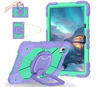 Shockproof Case for Lenovo Idea Tab 11 Inch 2025 (TB-336ZU/TB-336FU), Heavy-Duty Protective Cover with Rotating Kickstand, Foldable Handle, Shoulder Strap, Pen Holder(Mor)