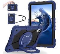 Shockproof Case for Lenovo Tab M11 11'' TB330FU / Xiaoxin Pad 11 2024 TB331FC, Heavy-Duty Protective Cover with Rotating Kickstand, Foldable Handle, Shoulder Strap, Pen Holder(Deep Blue)
