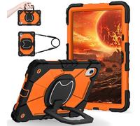 Shockproof Case for Lenovo Tab M11 11'' TB330FU / Xiaoxin Pad 11 2024 TB331FC, Heavy-Duty Protective Cover with Rotating Kickstand, Foldable Handle, Shoulder Strap, Pen Holder(Orange)