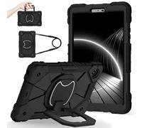 Shockproof Case for Lenovo Tab One 8.7 inch 2025 / Tab K9 (TB305FU), Heavy-Duty Protective Cover with Rotating Kickstand, Foldable Handle, Shoulder Strap, Pen Holder(Siyah)