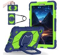Shockproof Case for Lenovo Tab One 8.7 inch 2025 / Tab K9 (TB305FU), Heavy-Duty Protective Cover with Rotating Kickstand, Foldable Handle, Shoulder Strap, Pen Holder(Blue Green)