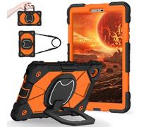 Shockproof Case for Lenovo Tab One 8.7 inch 2025 / Tab K9 (TB305FU), Heavy-Duty Protective Cover with Rotating Kickstand, Foldable Handle, Shoulder Strap, Pen Holder(Orange)