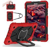 Shockproof Case for Lenovo Tab One 8.7 inch 2025 / Tab K9 (TB305FU), Heavy-Duty Protective Cover with Rotating Kickstand, Foldable Handle, Shoulder Strap, Pen Holder(K?rm?z?)