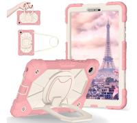 Shockproof Case for Lenovo Tab One 8.7 inch 2025 / Tab K9 (TB305FU), Heavy-Duty Protective Cover with Rotating Kickstand, Foldable Handle, Shoulder Strap, Pen Holder(Rose Gold)