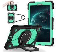Shockproof Case for Lenovo Tab One 8.7 inch 2025 / Tab K9 (TB305FU), Heavy-Duty Protective Cover with Rotating Kickstand, Foldable Handle, Shoulder Strap, Pen Holder(Green B)