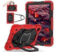 Shockproof Case for T-Mobile Revvl Tab 2 2025 Released 10.1 inch, Heavy-Duty Protective Cover with Rotating Kickstand, Foldable Handle, Shoulder Strap, Pen Holder(K?rm?z?)