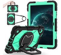 Shockproof Case for T-Mobile Revvl Tab 2 2025 Released 10.1 inch, Heavy-Duty Protective Cover with Rotating Kickstand, Foldable Handle, Shoulder Strap, Pen Holder(Green B)