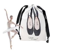 Shoe Bag, Drawstring Satin Dance Shoe Storage Organizer, Lightweight Design Dust Proof Pouch, for Ballet Slippers Heels Flats Sneakers, Travel, Palestra, Backstage, Scuola, Dorm, Nero , Se référer au