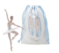 Shoe Bag, Drawstring Satin Dance Shoe Storage Organizer, Lightweight Design Dust Proof Pouch, for Ballet Slippers Heels Flats Sneakers, Travel, Palestra, Backstage, Scuola, Dorm, blu, Se référer au