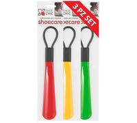 Shoe Chic Calzascarpe con manico 27 cm - Shoehorn lungo in Plastica Resistente con Gancio per appendere - Accessorio calzature per uomo, donna e anziani - Colori assortiti, SET DA 3 PZ
