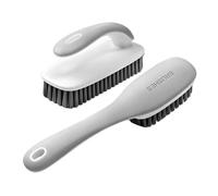 Shoe Cleaning Brush - 2 x Stain Scrubber Tool | Ergonomic Handle Multipurpose for Laundry Shoes Household Surfaces, Tough Dirt Removal Clothes Kitchen Tiles and Bathroom Corners