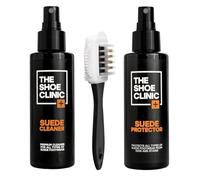 Shoe Clinic Kit per la pulizia delle scarpe in camoscio e nabuk | Detergente per camoscio e spray protettivo con spazzola in pelle scamosciata | Pulisce, protegge e cura