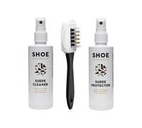 Shoe Clinic Kit per la pulizia delle scarpe per camoscio e nabuk | Detergente per pelle scamosciata e protezione spray per pelle scamosciata con spazzola in pelle scamosciata