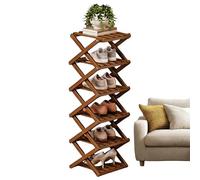 Shoe Rack Organizer, 6-Tier Foldable Corner Storage, Standing Shoe Shelf No Assembly Required for Boots, Sneakers, High Heels, Slippers, Entryway, Closet, Home, Living Room, Bedroom, and Bathroom