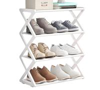 Shoe Storage Rack - Space-Saving Multi-Tier Shoe Standing Shelf, Shoe Organizer For Entryway For Slippers | Home Storage And Organization Rack For Slippers, Sneakers, Leather Shoes, White Shoes